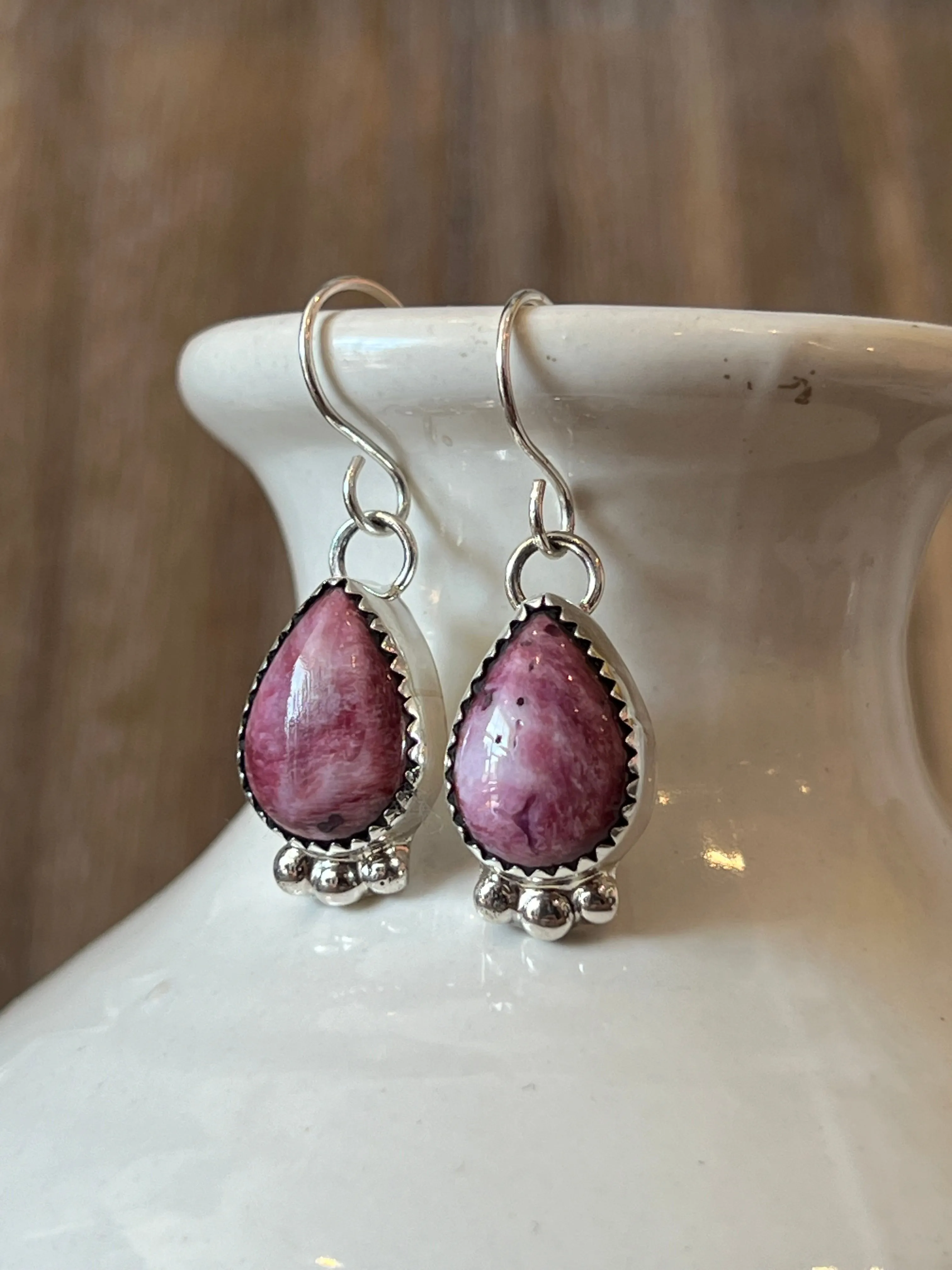 Pretty In Purple Spiny Sterling Silver Earrings