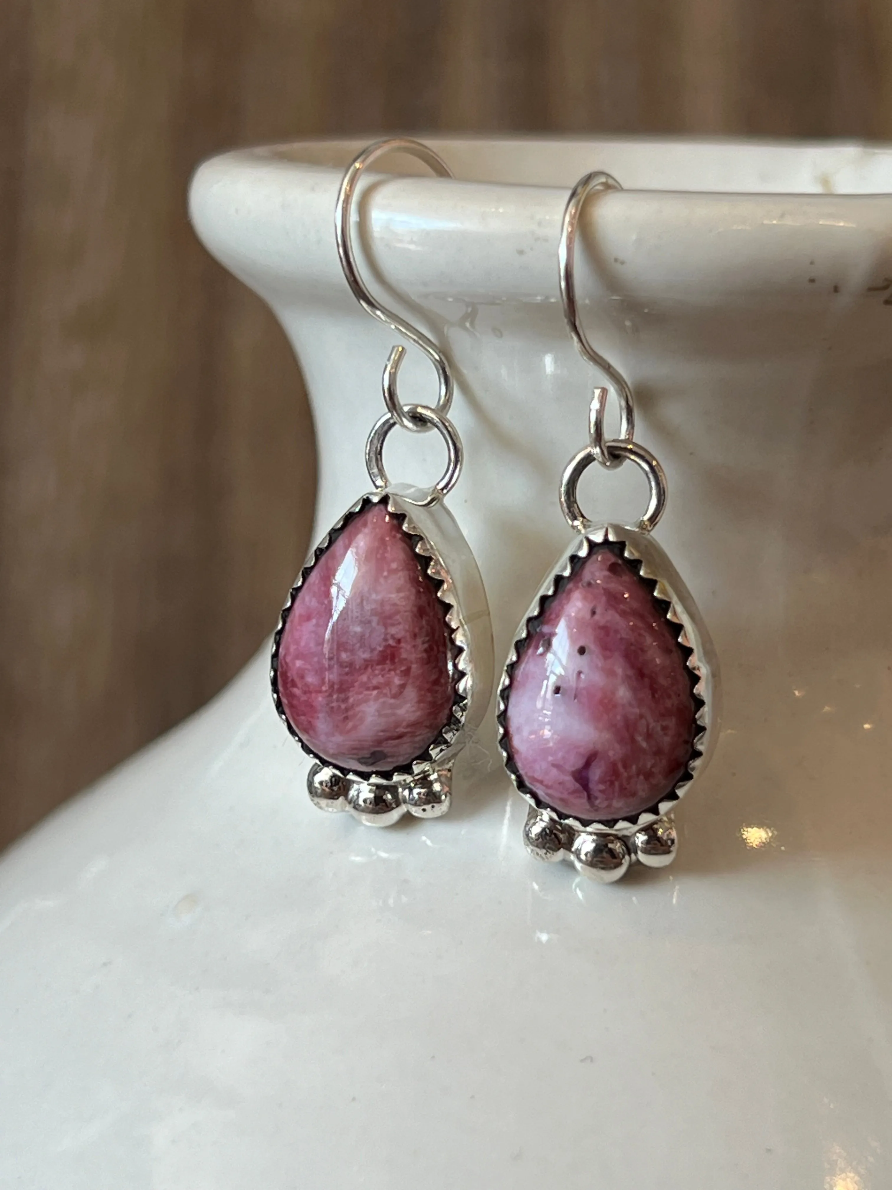 Pretty In Purple Spiny Sterling Silver Earrings