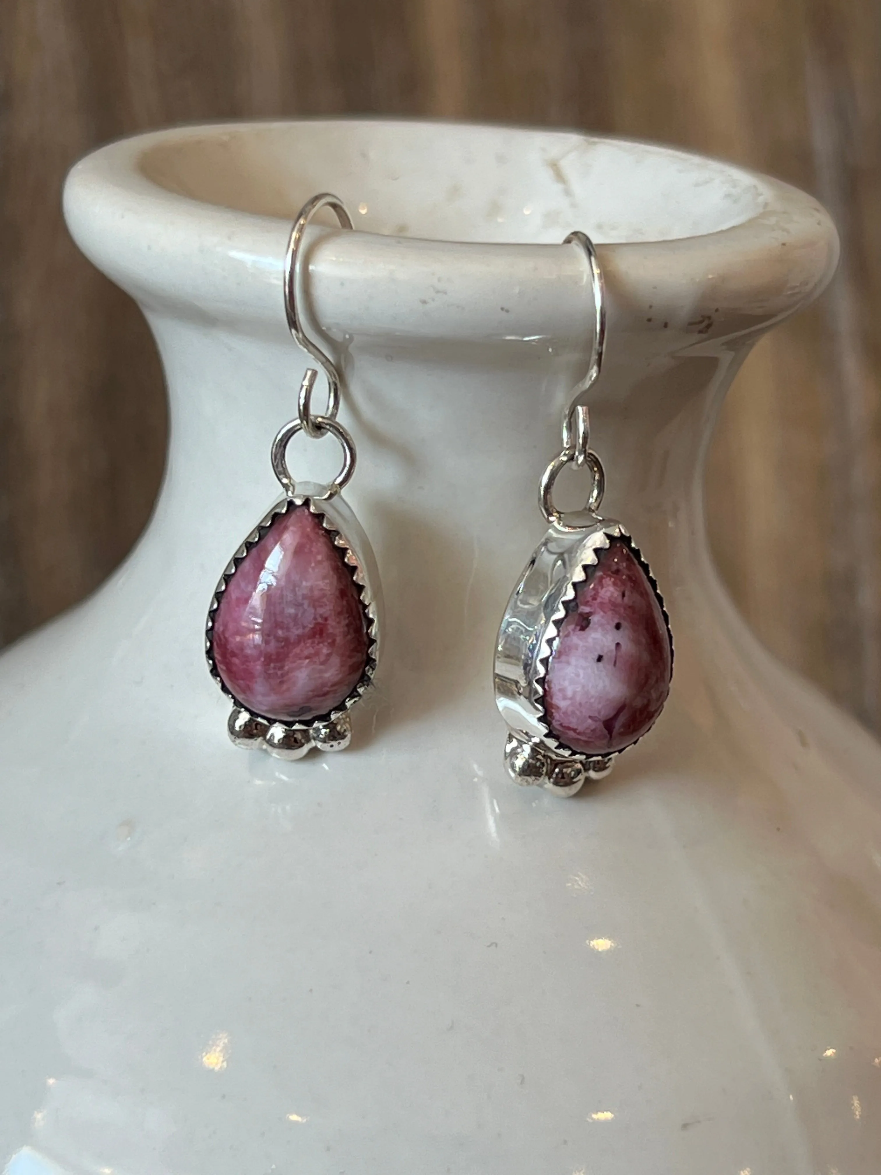 Pretty In Purple Spiny Sterling Silver Earrings