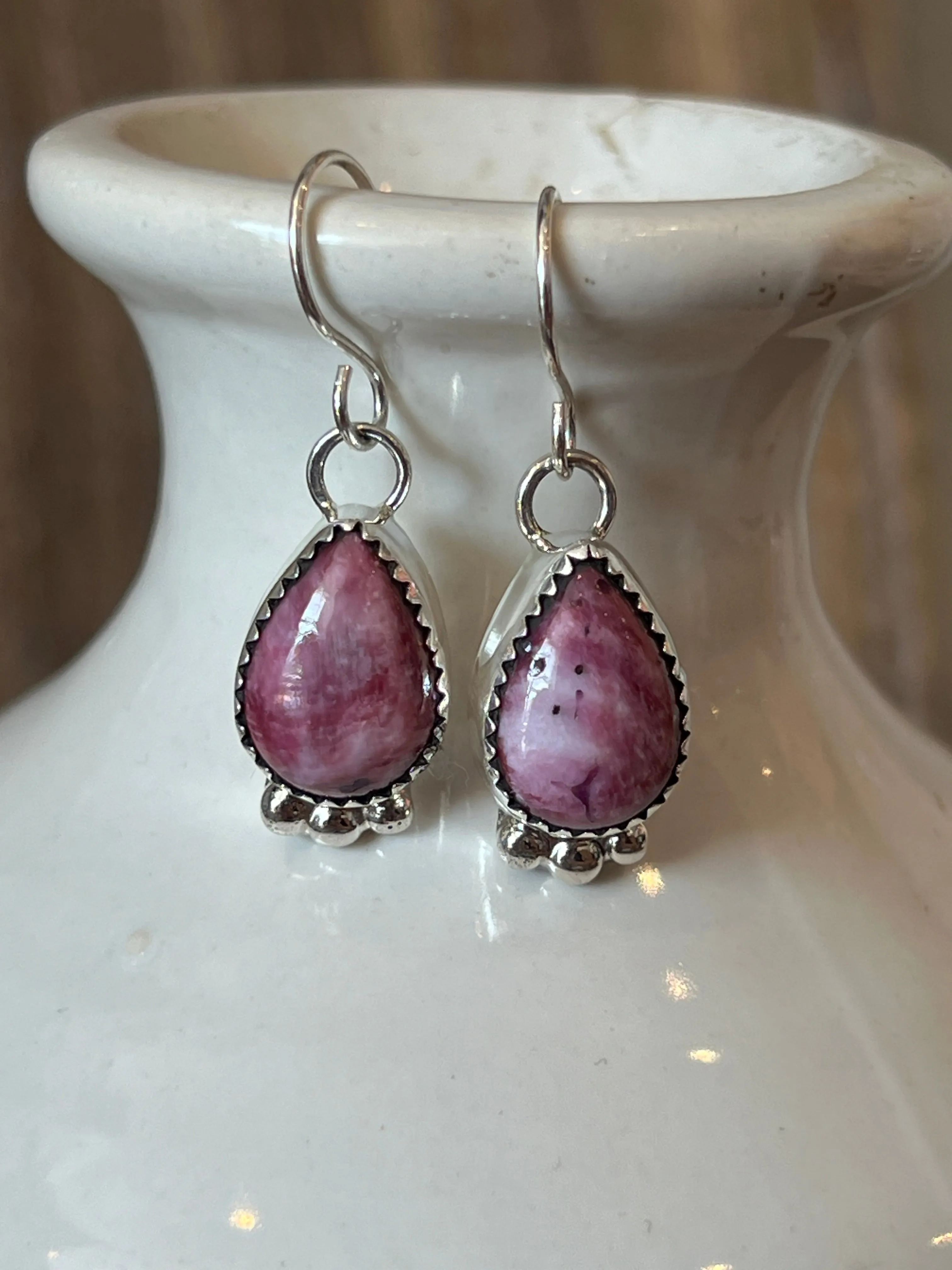 Pretty In Purple Spiny Sterling Silver Earrings