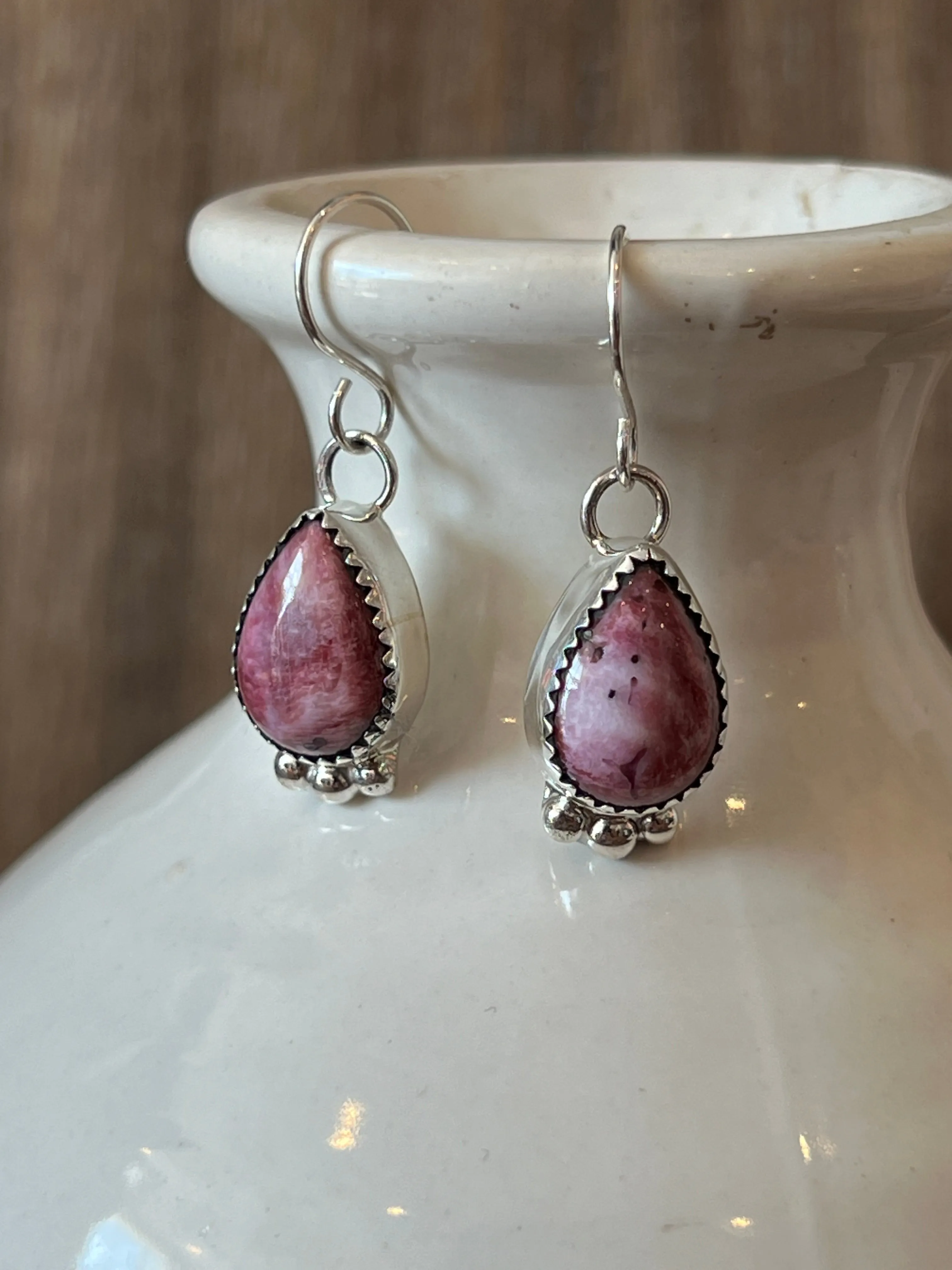 Pretty In Purple Spiny Sterling Silver Earrings