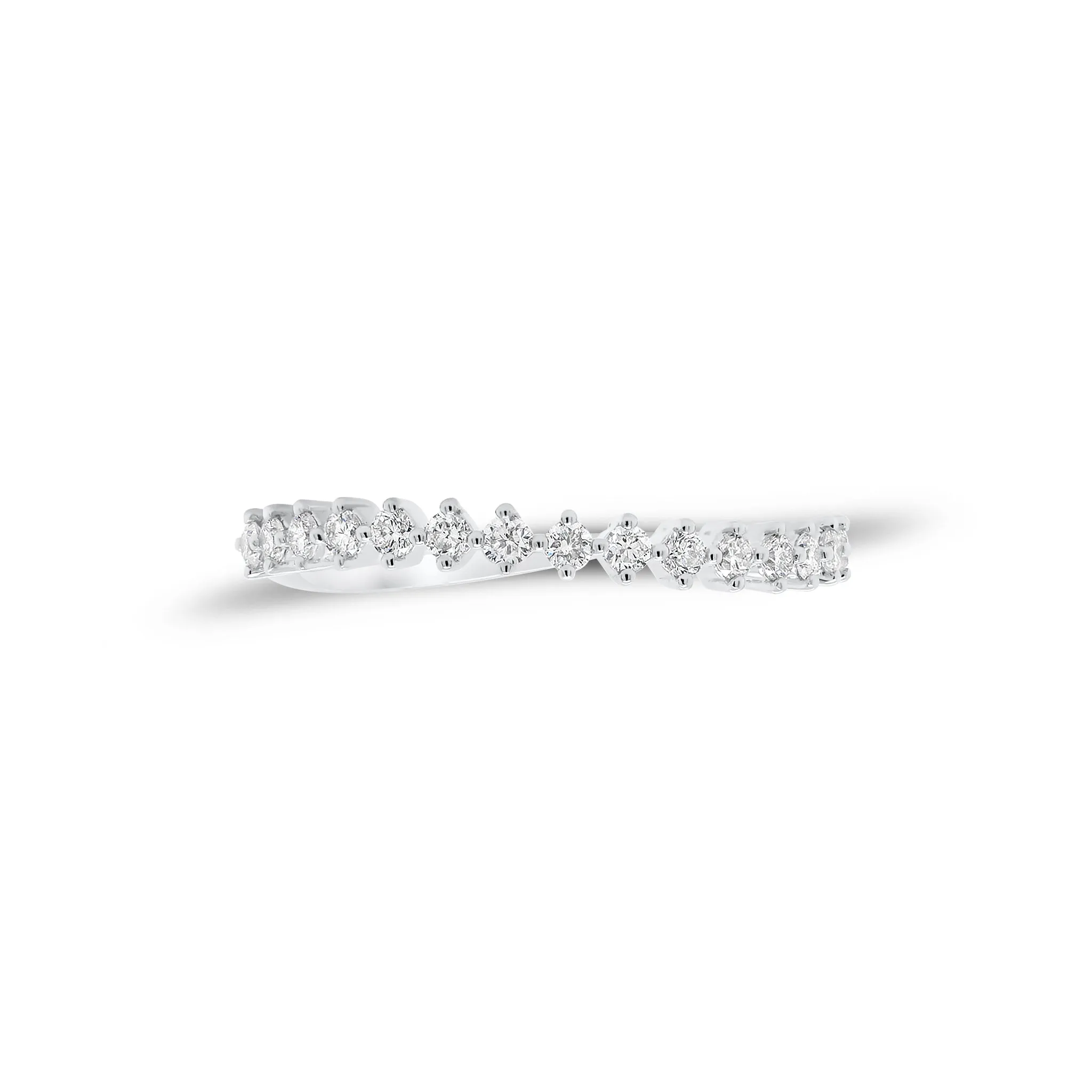 Prong-Set Diamond Wave Ring