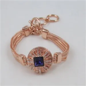 Purple Tanzanite & Rhinestone Exquisite Rose Gold Bracelet