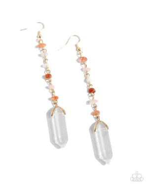 Quartz Qualification - Orange Earrings - Paparazzi Accessories