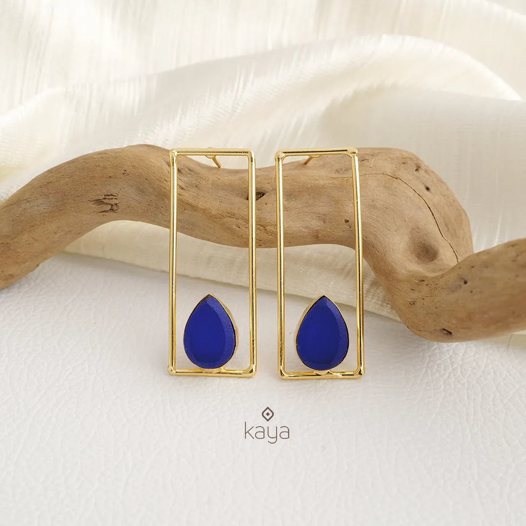 Rain Drop Natural Stone Earrings (color option) - KE100773