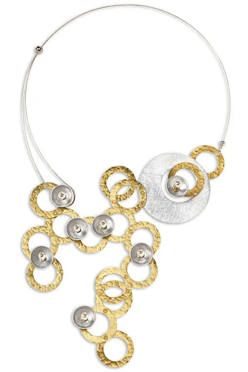 RIVER Centerpiece Focal Statement Necklace from the SCULPTURAL Collection with Simulated Pearl and Jade options