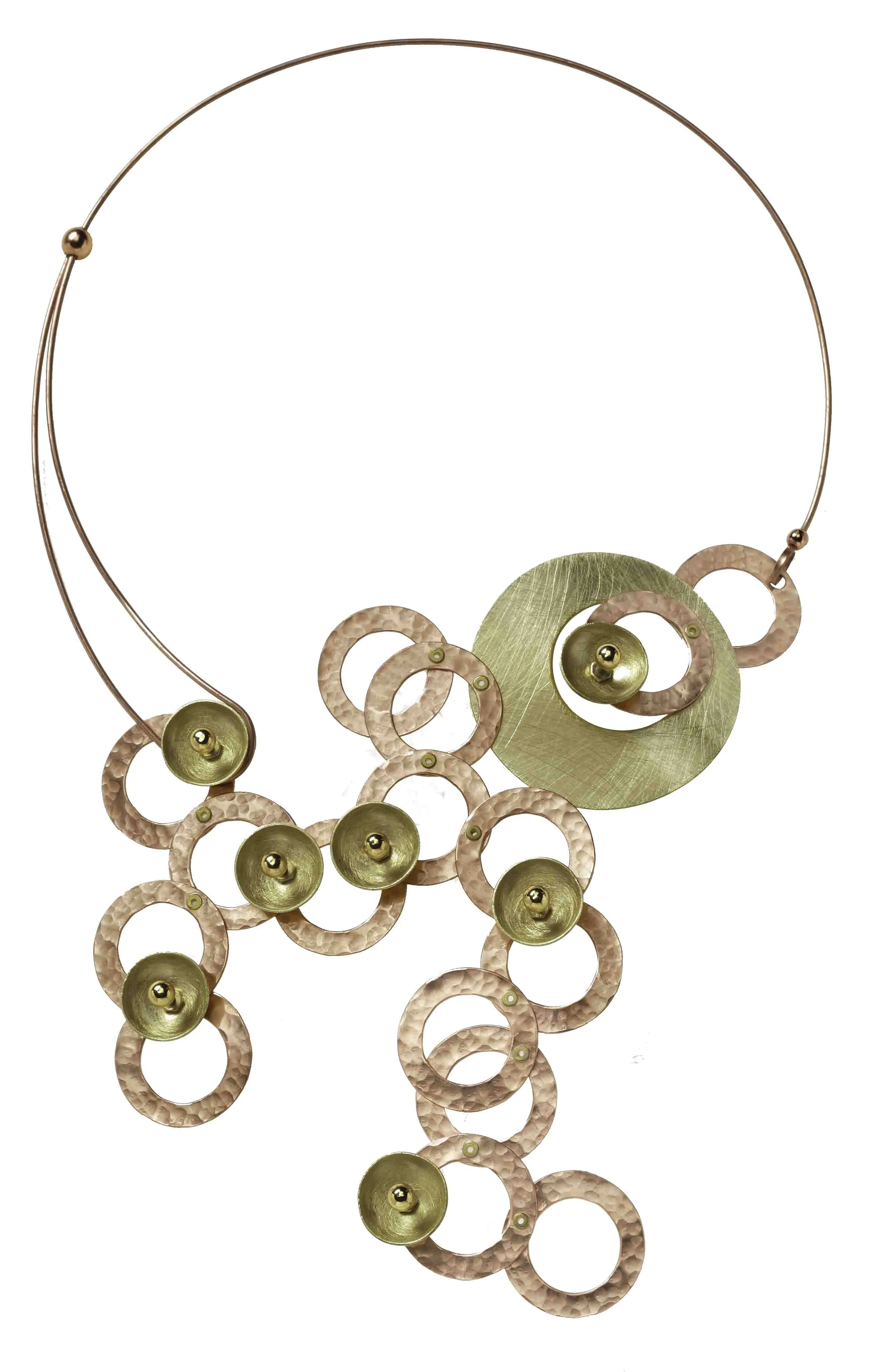 RIVER Centerpiece Focal Statement Necklace from the SCULPTURAL Collection with Simulated Pearl and Jade options