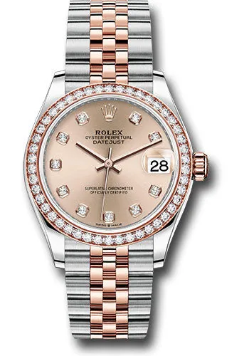 Rolex Steel and Everose Gold Datejust 31 Watch - 46 Diamond Bezel - RosŽ Diamond Dial - Jubilee Bracelet 278381RBR rodj