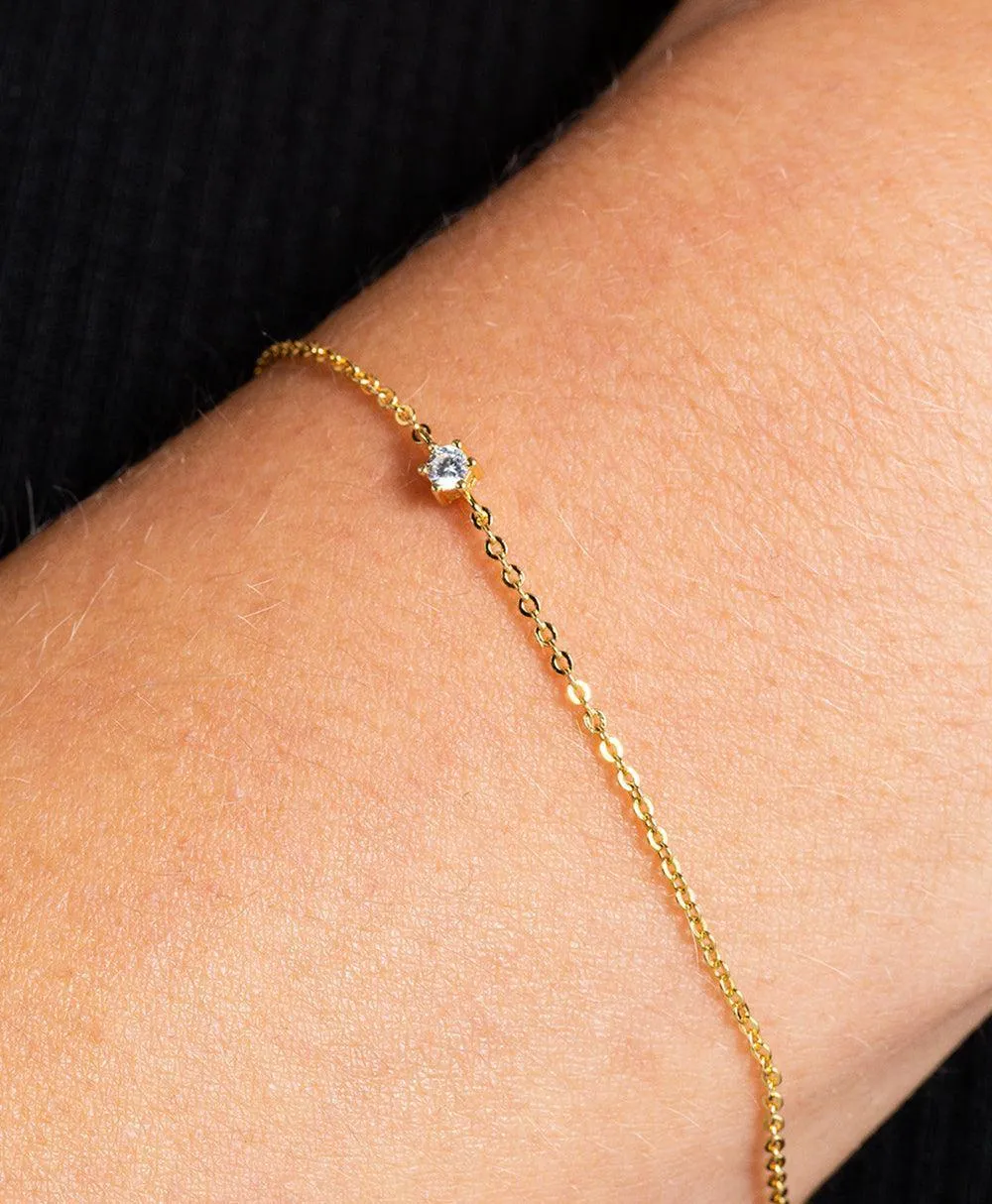 Rosa Bracelet White 18ct Gold Plated