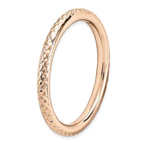 Rose Gold Over Sterling Silver Stackable Expressions Cable Patterned Ring