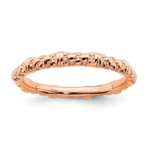 Rose Gold Sterling Silver Stackable Expressions Cable Design Ring