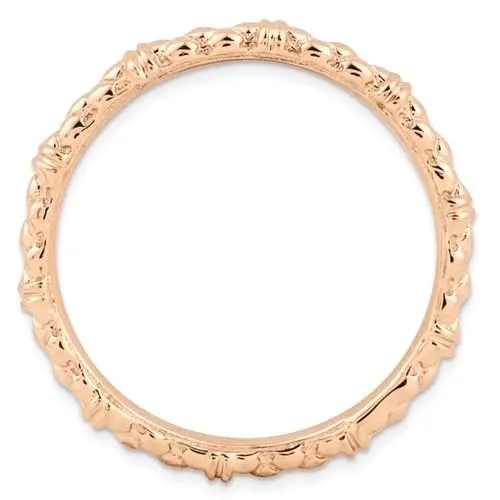 Rose Gold Sterling Silver Stackable Expressions Cable Design Ring