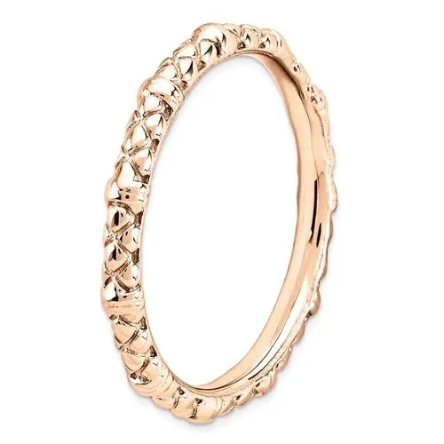 Rose Gold Sterling Silver Stackable Expressions Cable Design Ring