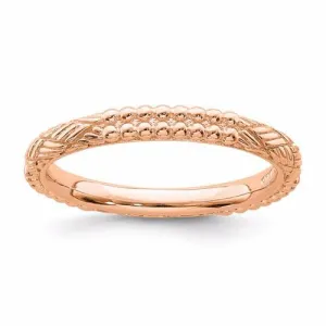 Rose Gold Sterling Silver Stackable Expressions Patterned Ring