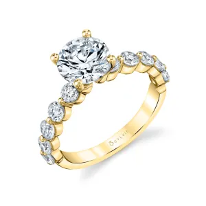 Round Cut Single Prong Engagement Ring 1.5 Ct. - Karol 18k Gold Yellow