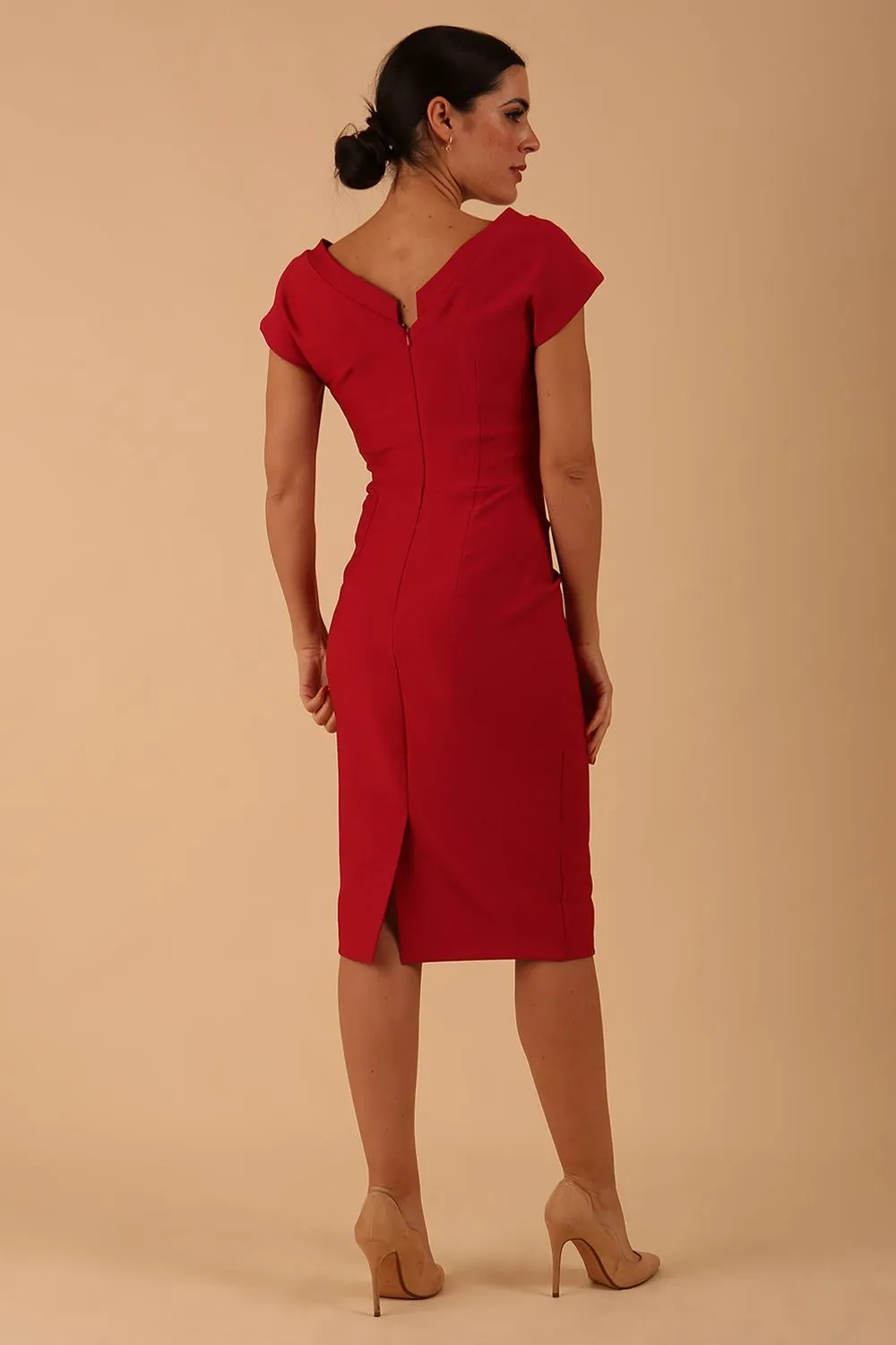 Seed Leela Rounded Neckline Cap Sleeved Dress