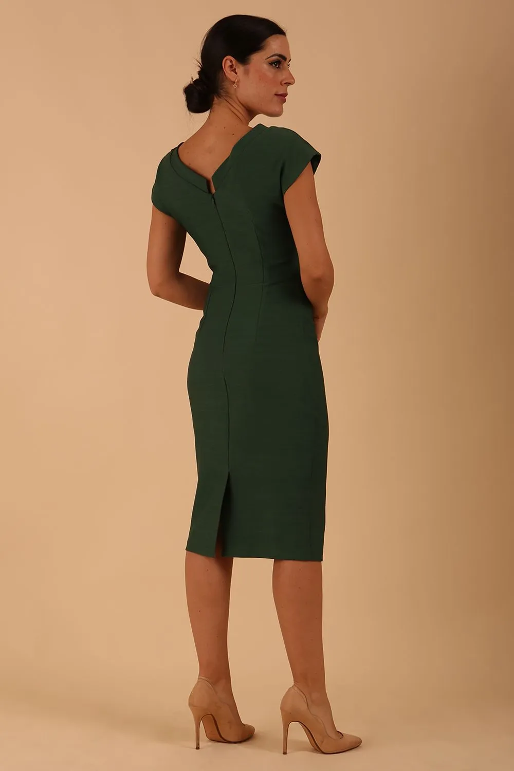 Seed Leela Rounded Neckline Cap Sleeved Dress