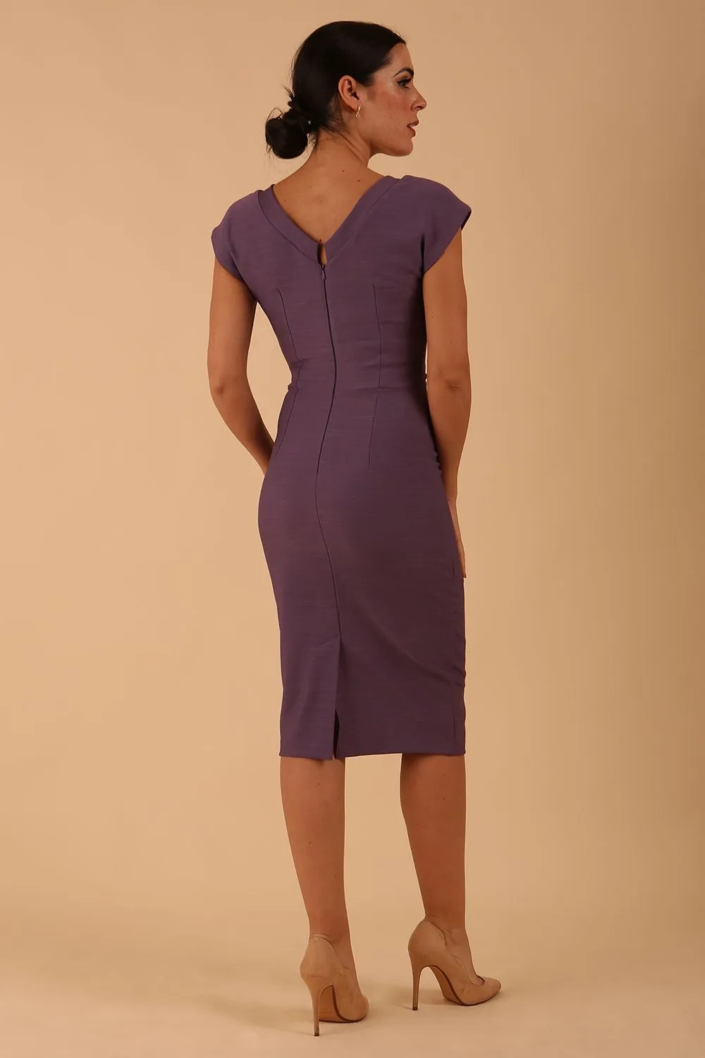 Seed Leela Rounded Neckline Cap Sleeved Dress