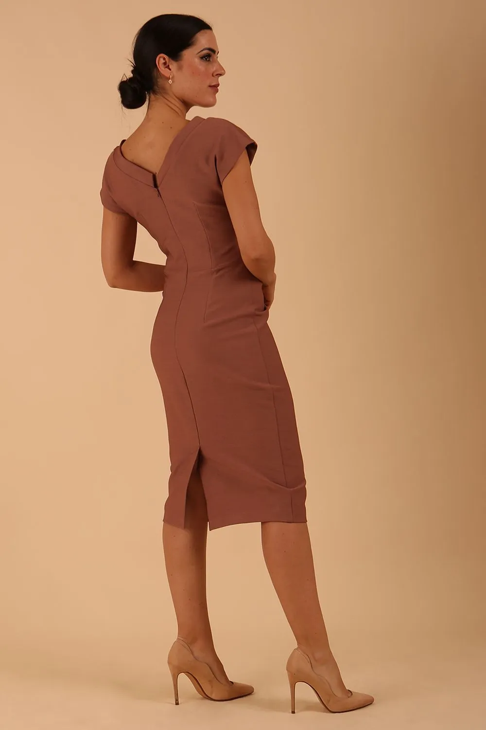 Seed Leela Rounded Neckline Cap Sleeved Dress