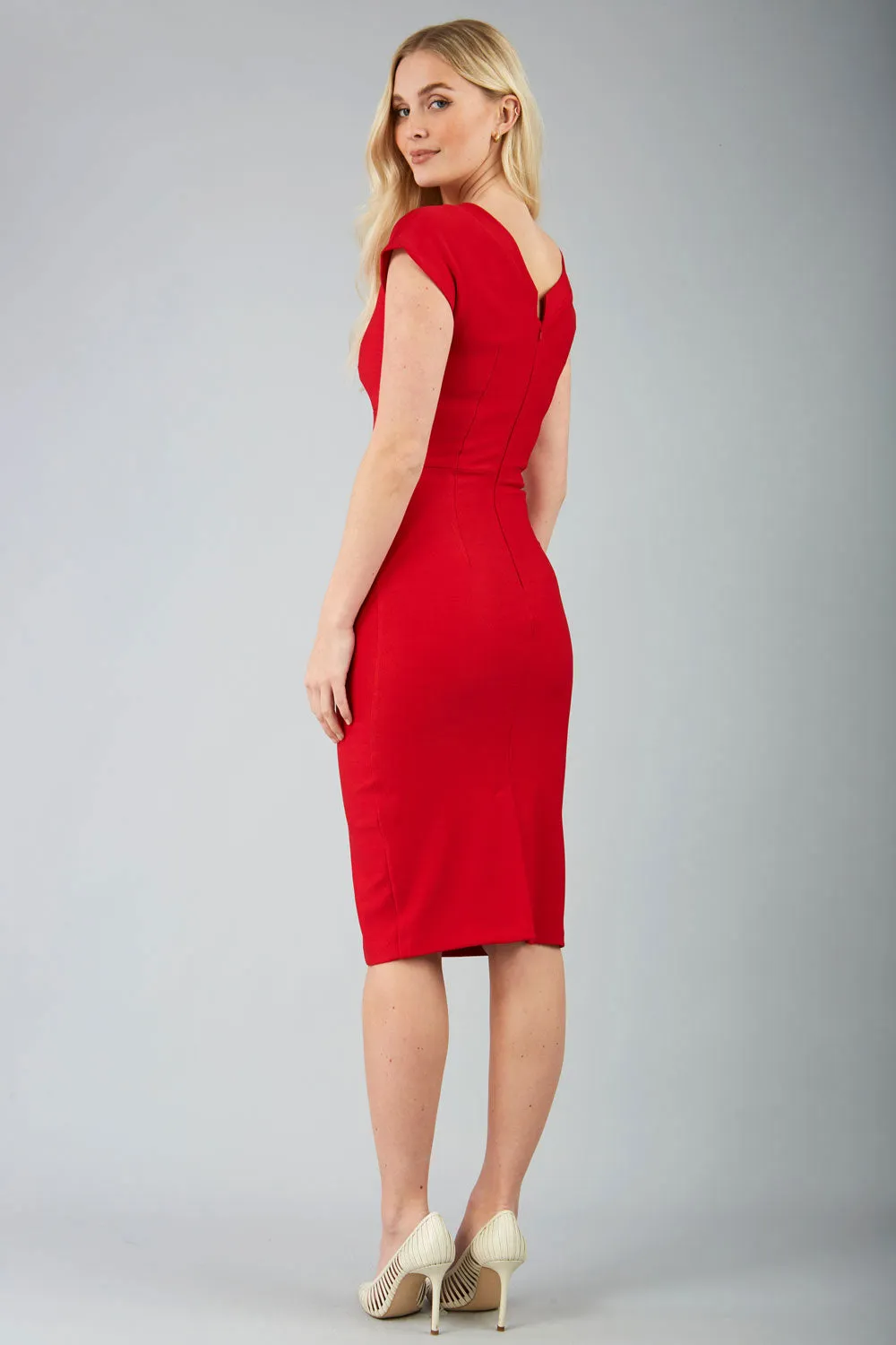 Seed Leela Rounded Neckline Cap Sleeved Dress