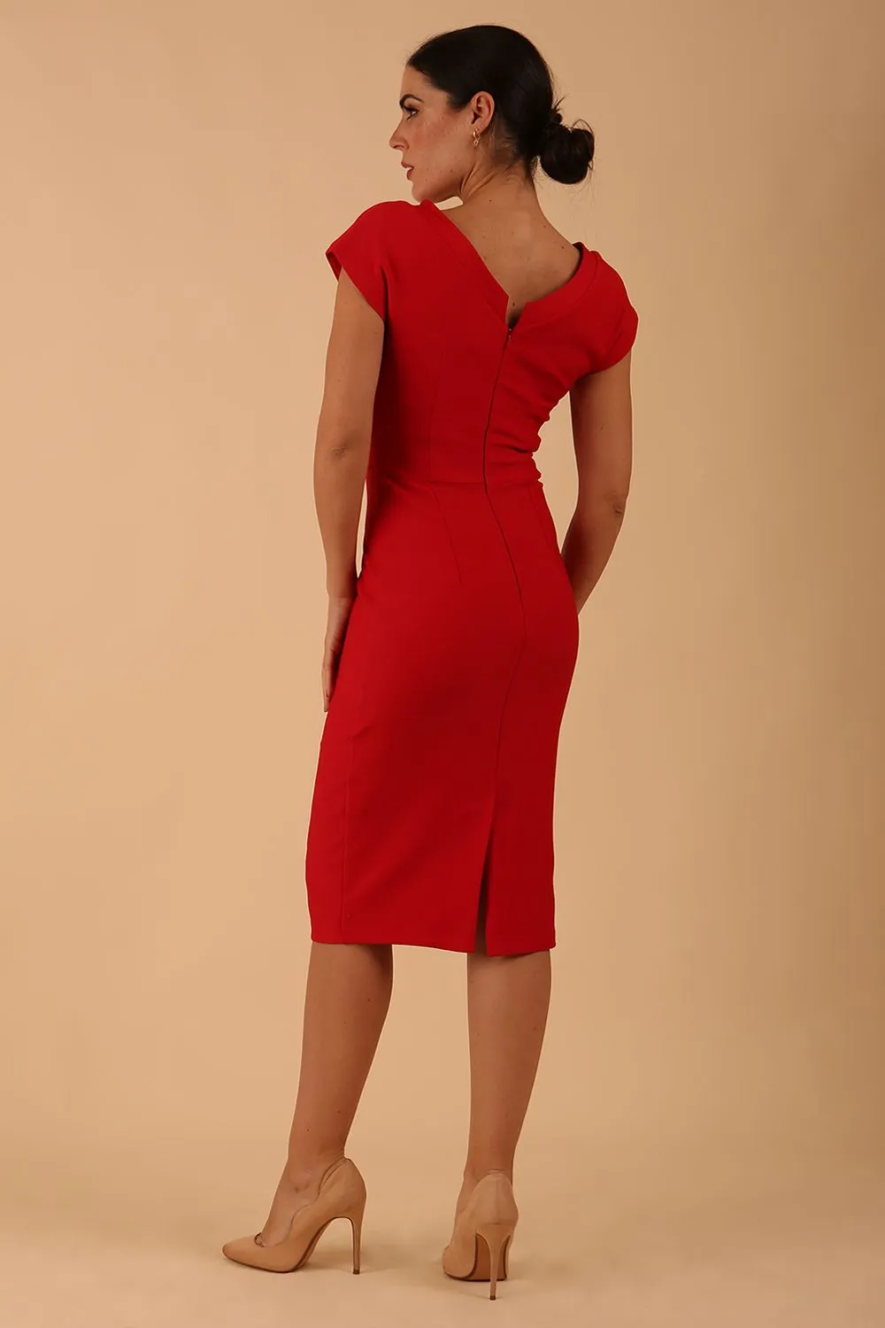 Seed Leela Rounded Neckline Cap Sleeved Dress