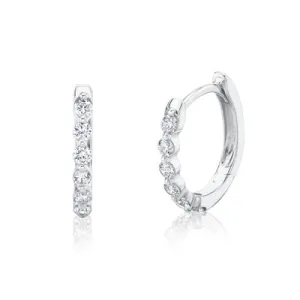 Shy Creation .26ctw Diamond Hoop Earrings