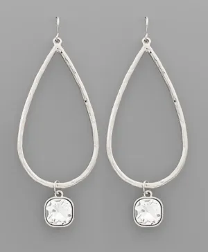 Silver Crystal Dangle Earrings