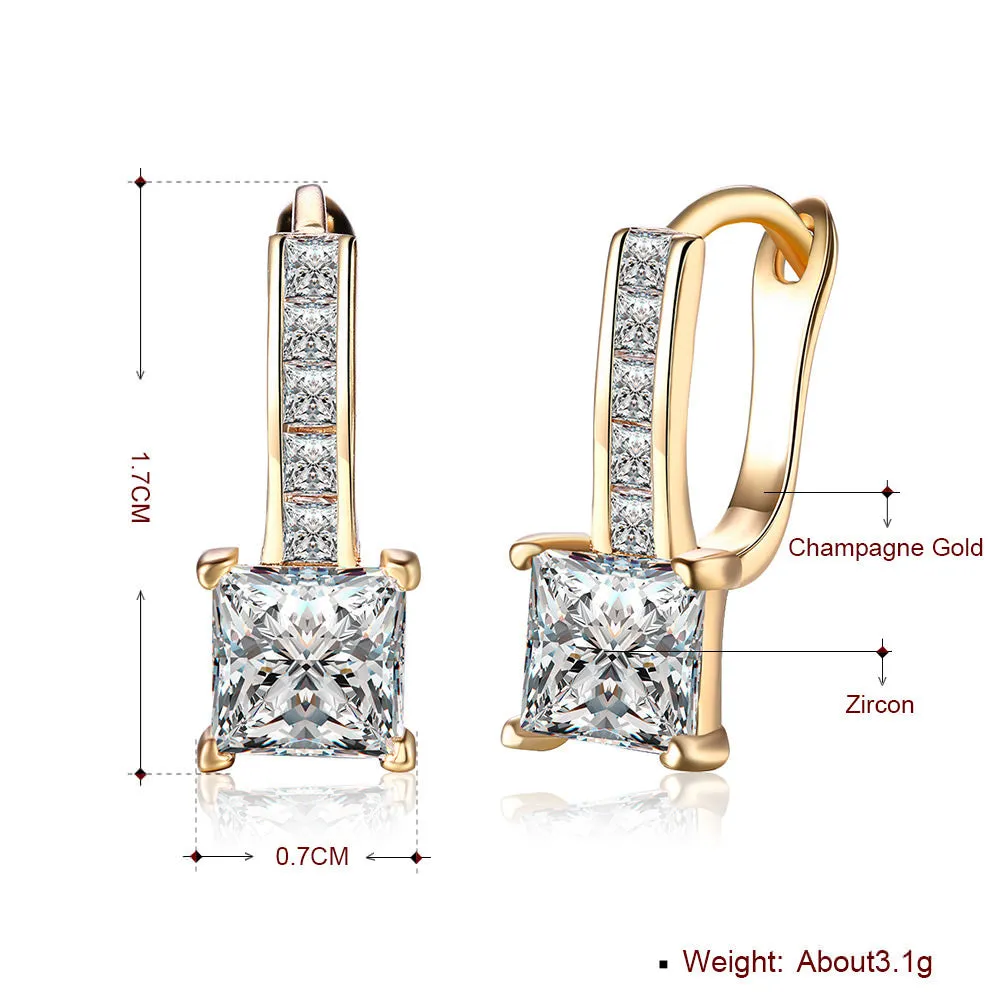 SKMEI LKN028 Gold Plated Diamond Ear Hoops for Womens