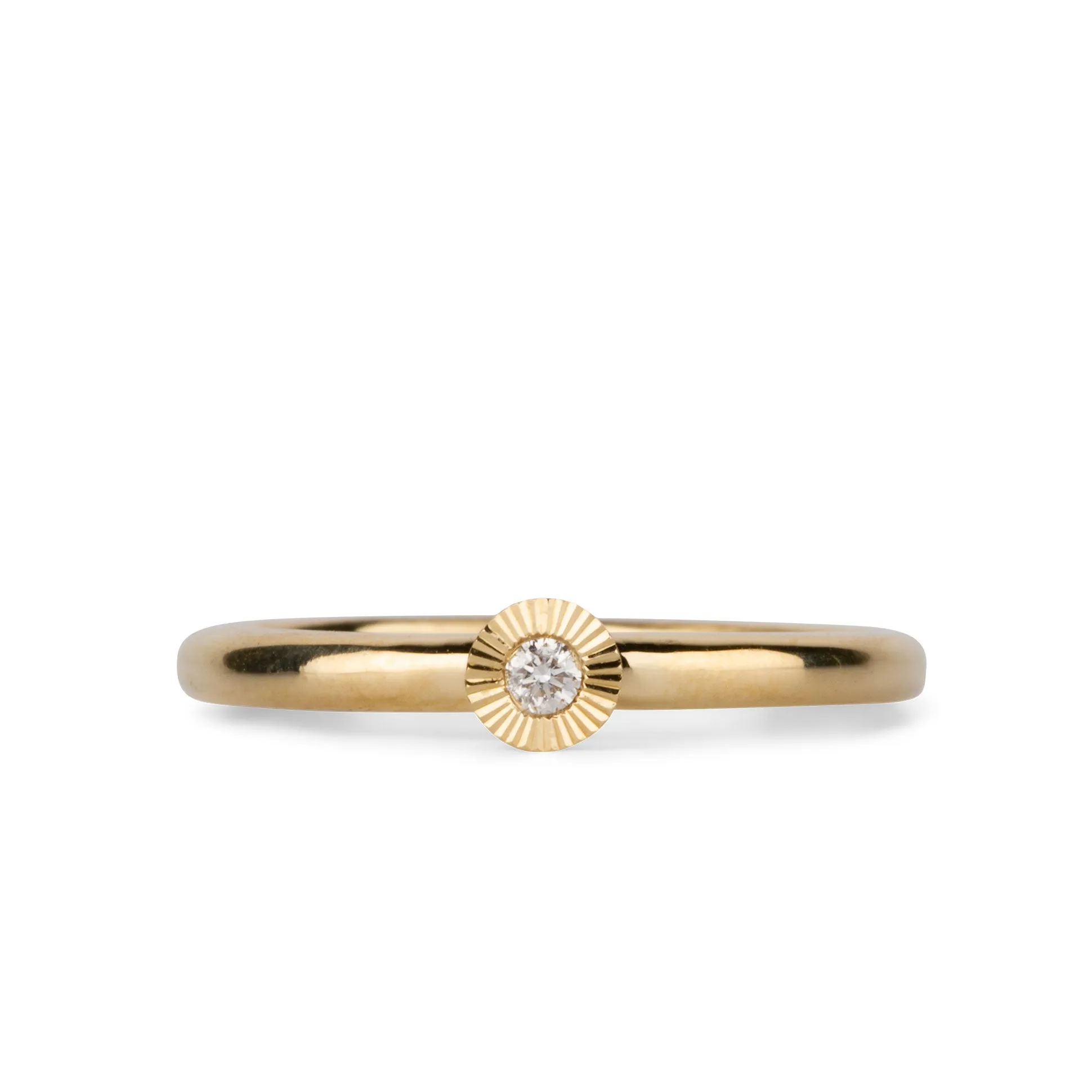 Small Aurora Diamond Stacking Ring in Yellow Gold