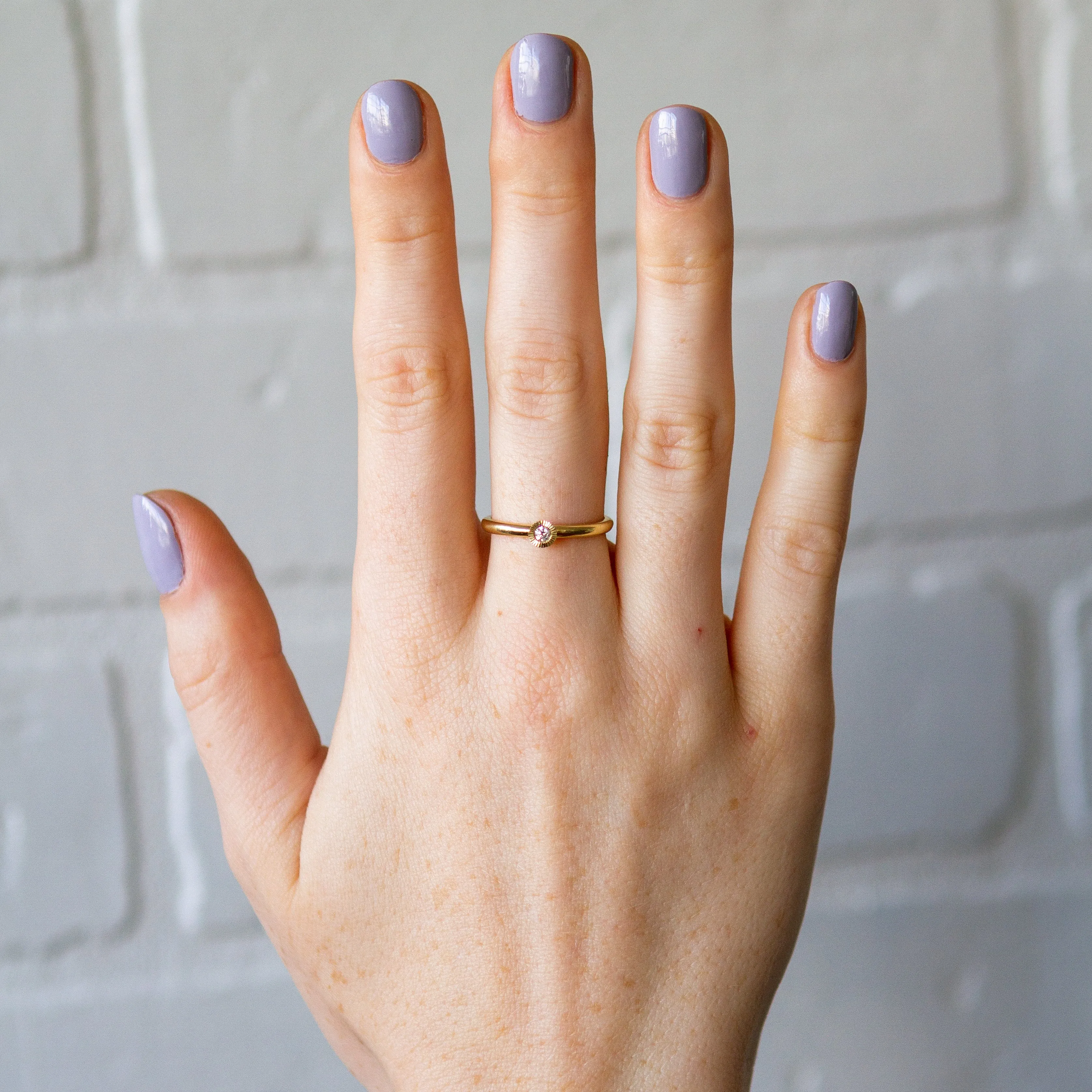 Small Aurora Diamond Stacking Ring in Yellow Gold