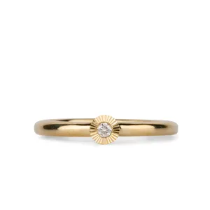 Small Aurora Diamond Stacking Ring in Yellow Gold