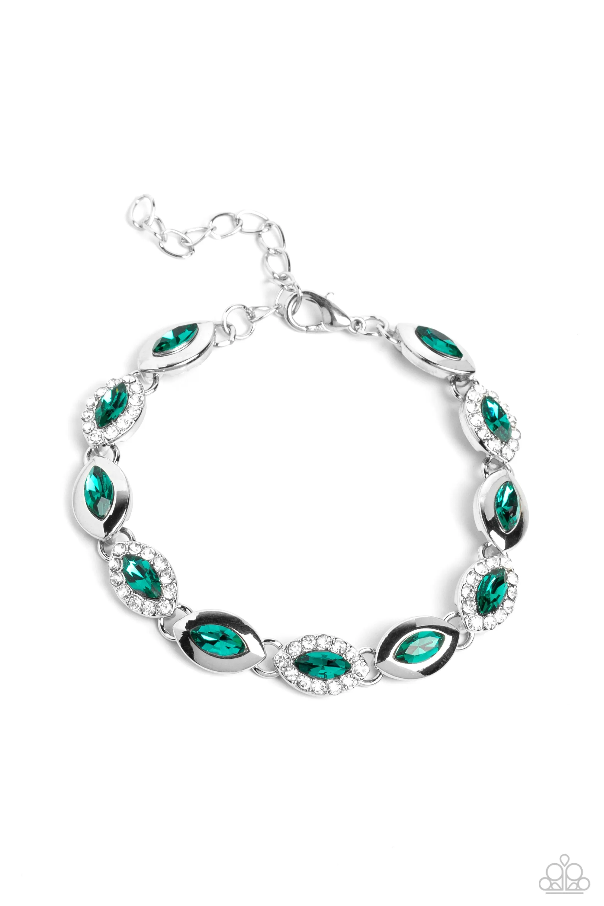 Some Serious Sparkle - Green Bracelet - Paparazzi Accessories