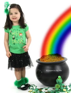 St. Patrick's Day Shamrock Marabou Hair Bow