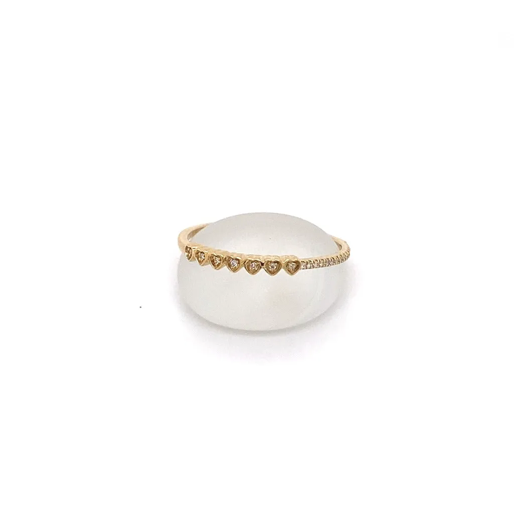 Stackable Diamond ring 10kt yellow gold