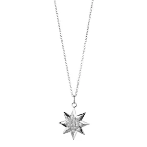 Star Necklace - “Super Star” In Platinum With  Diamond