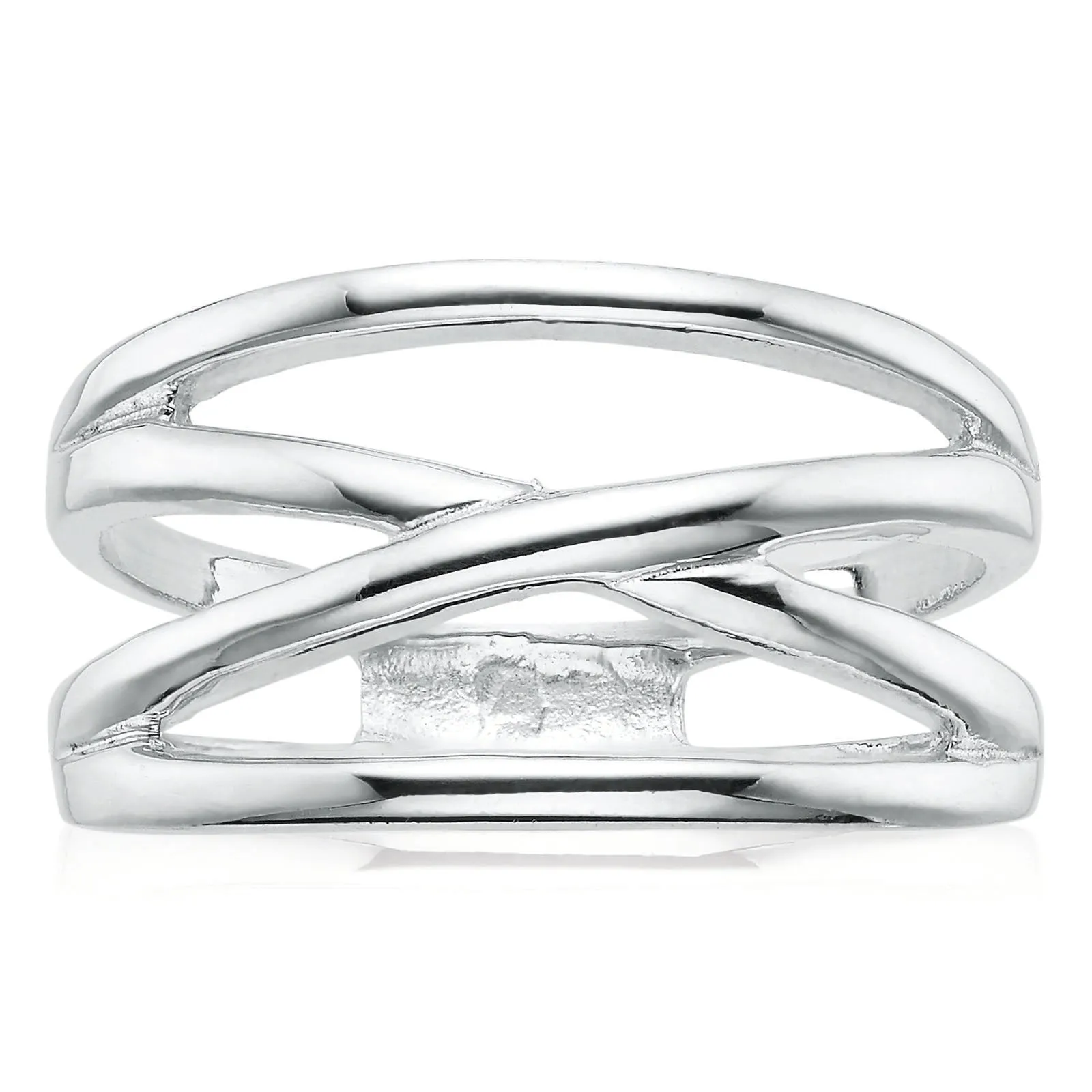 Sterling Silver Crossover Ring