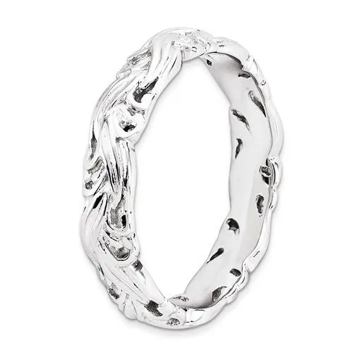 Sterling Silver Stackable Expressions 4.5mm Carved Ring