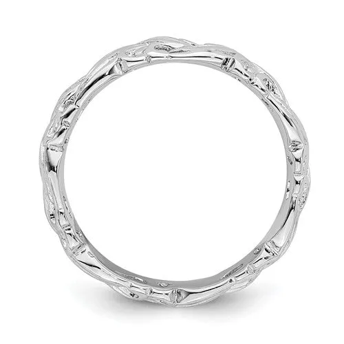 Sterling Silver Stackable Expressions 4.5mm Carved Ring