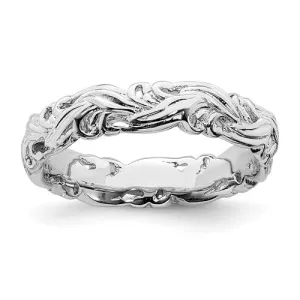 Sterling Silver Stackable Expressions 4.5mm Carved Ring