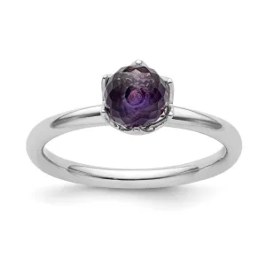 Sterling Silver Stackable Expressions Amethyst Briolette Ring