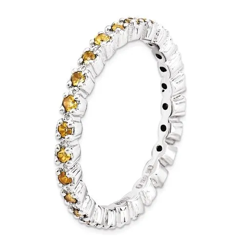 Sterling Silver Stackable Expressions Citrine Eternity Ring