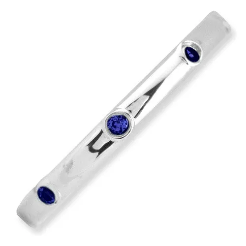 Sterling Silver Stackable Expressions Created Blue Sapphire Ring