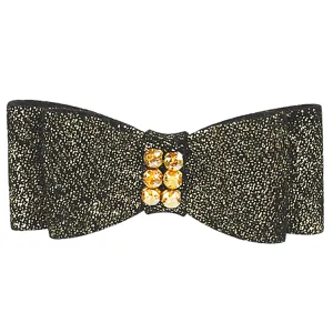 Susan Lanci Black Glitzerati Gold Giltmore Hair Bow