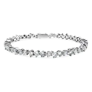 Swarovski Diamond Galaxy Tennis Bracelet 14K White Gold 5.00 Carats