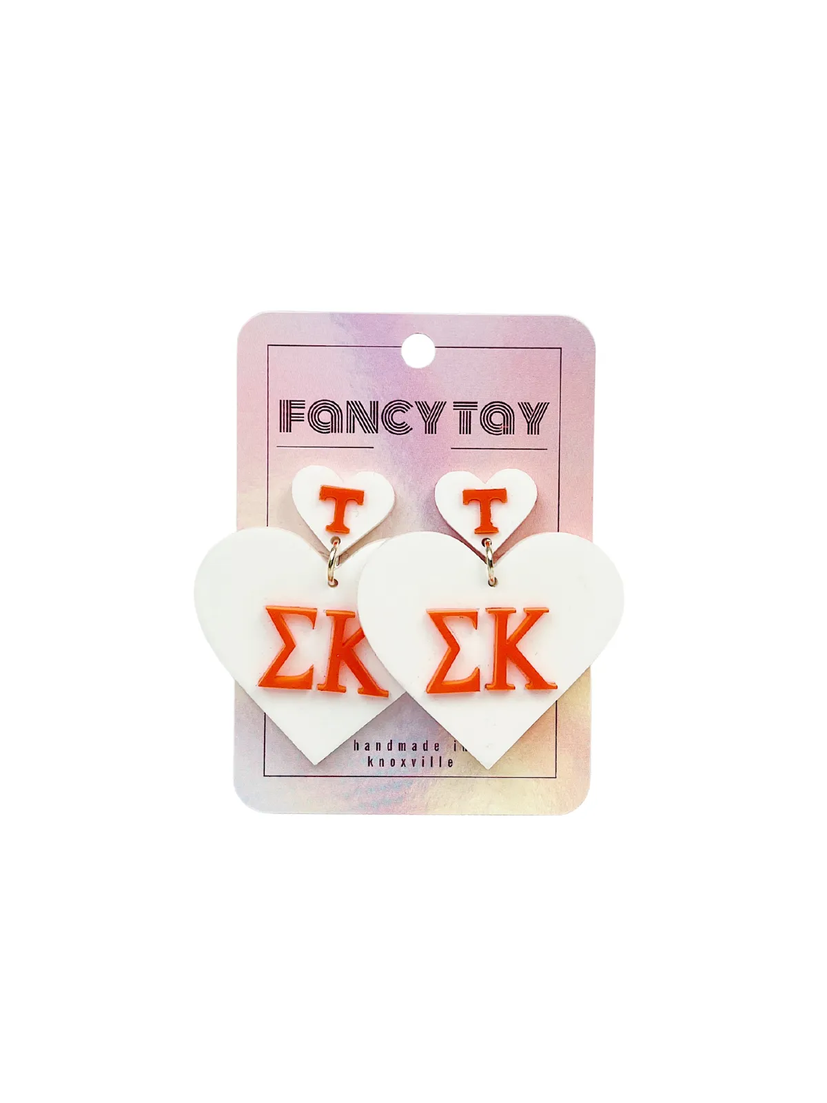 Tennessee Sorority Heart Dangle Earrings