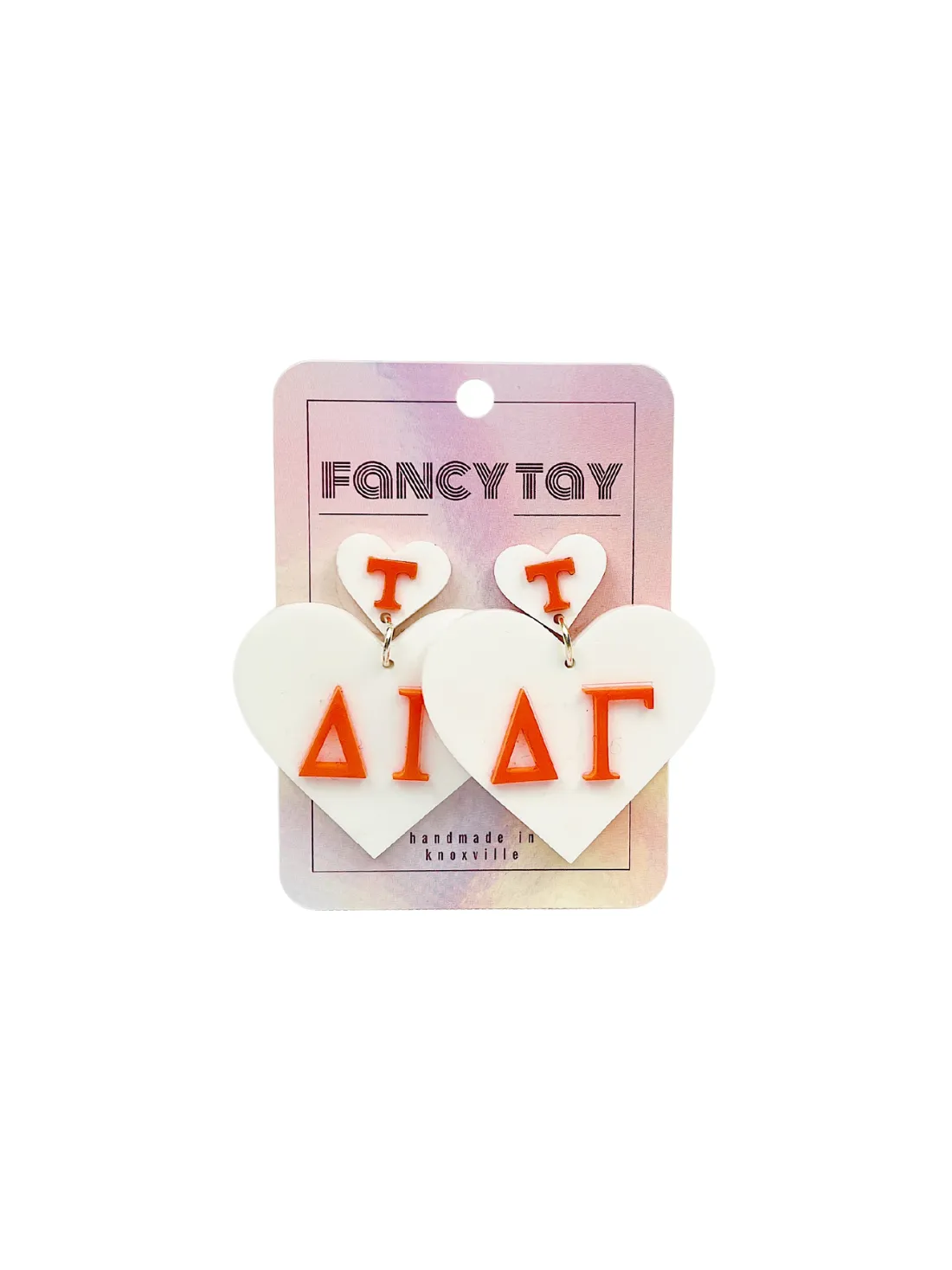 Tennessee Sorority Heart Dangle Earrings