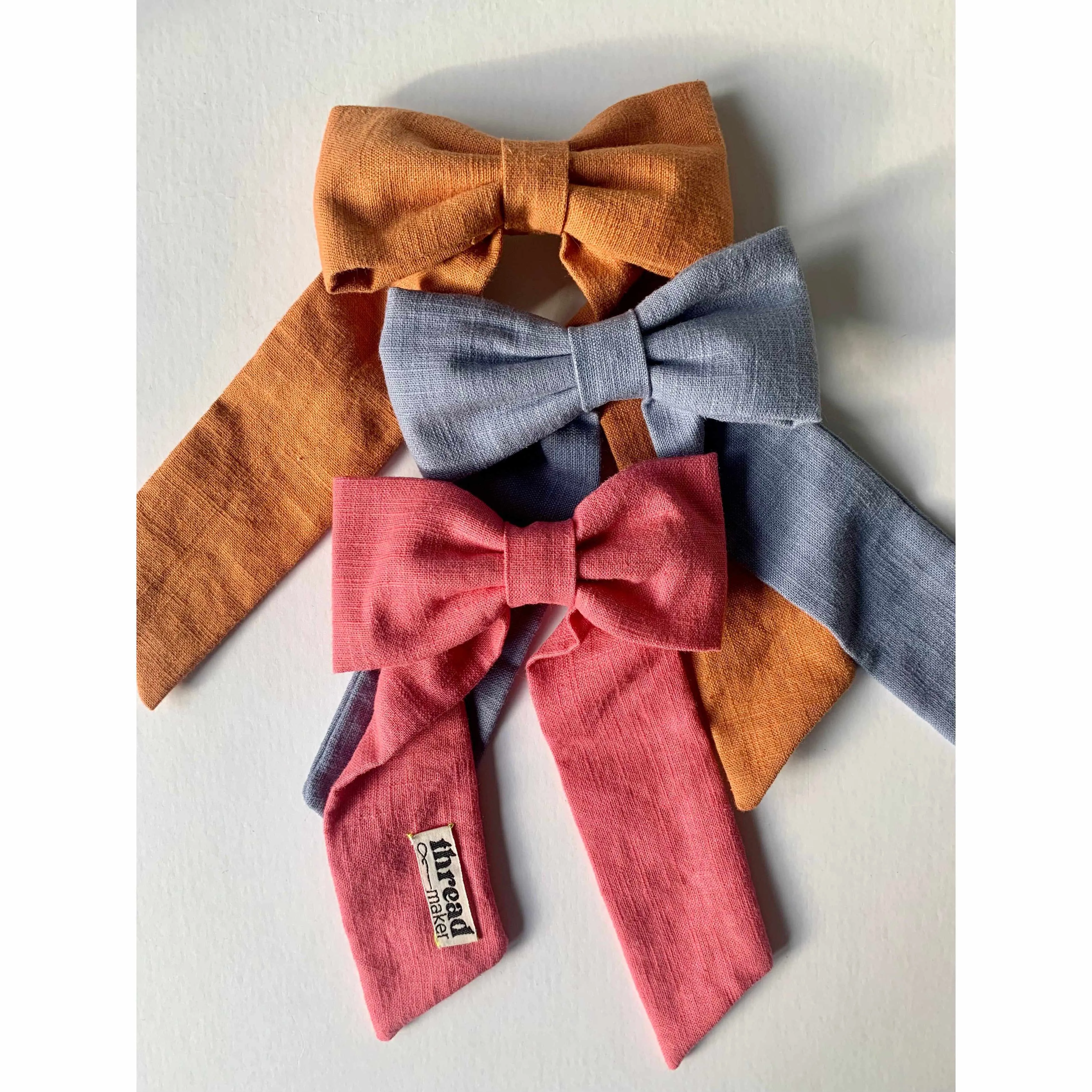 Thread Maker x Scout & Co - Linen hair bow - kids - Blue