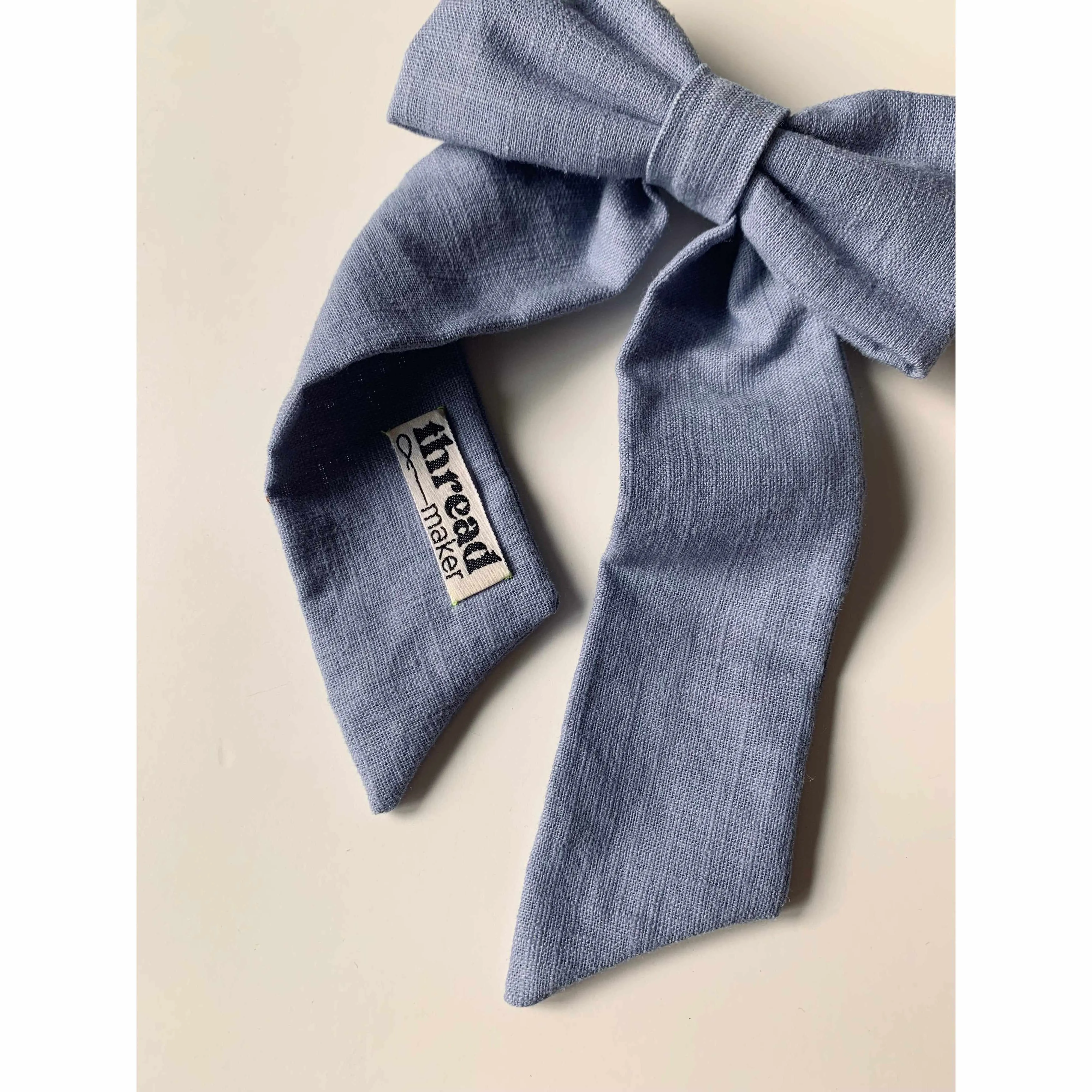 Thread Maker x Scout & Co - Linen hair bow - kids - Blue