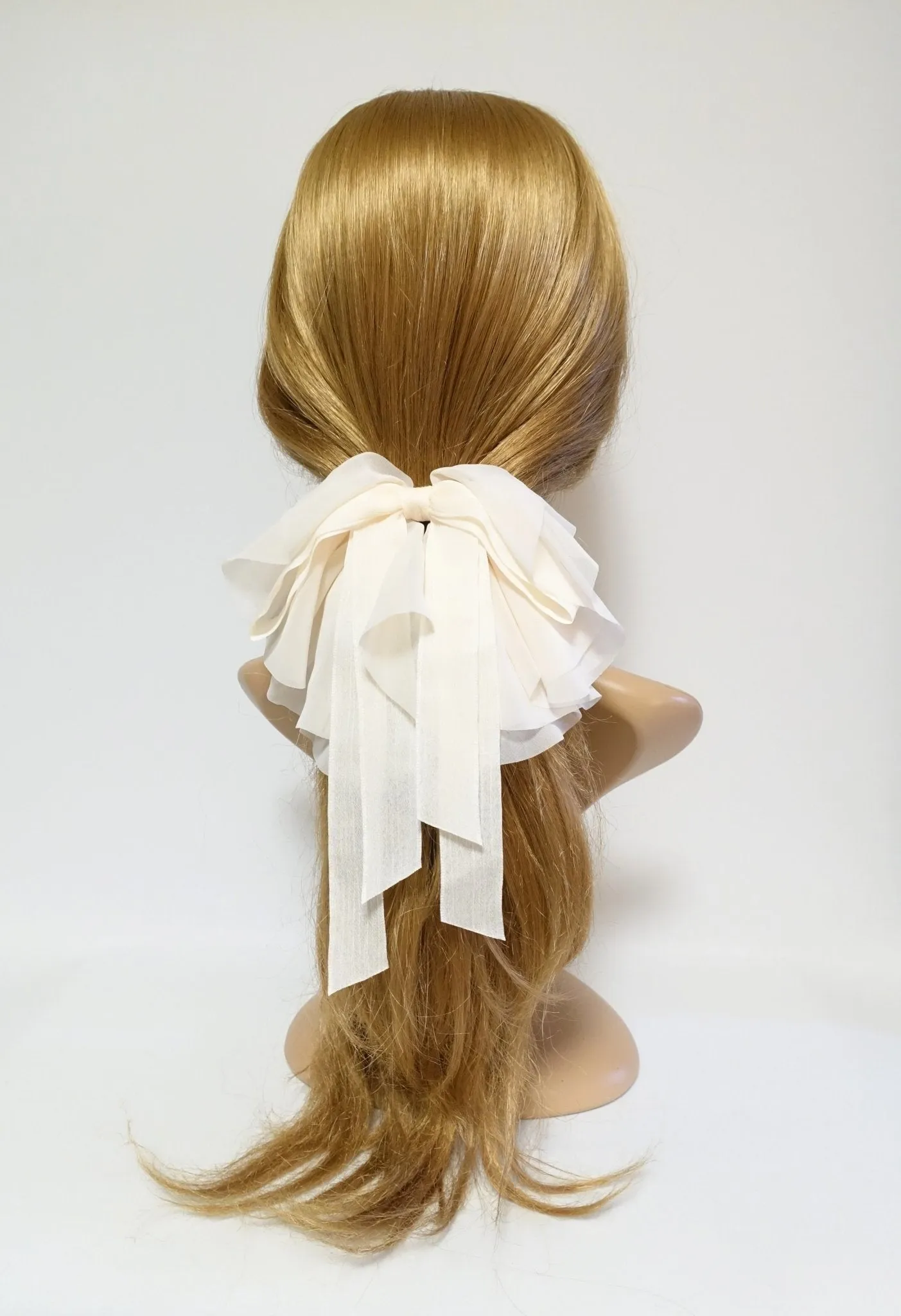 translucent chiffon hair bow ray fish motivated floppy hair bow french barrette