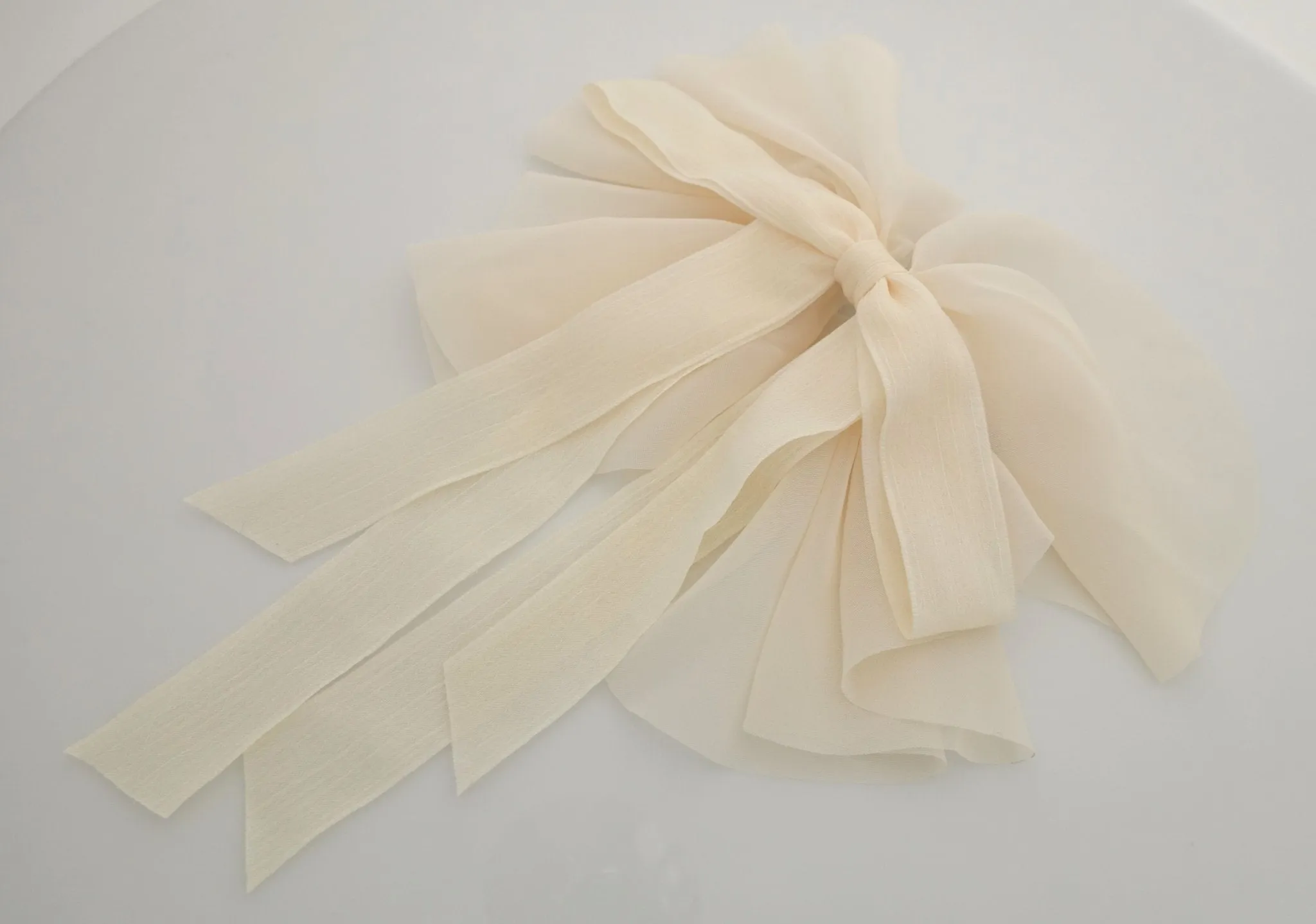 translucent chiffon hair bow ray fish motivated floppy hair bow french barrette